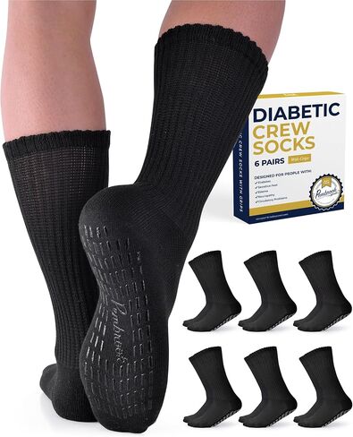 Pembrook Diabetic Socks for Men and Women - Breathable Non-Binding Neuropathy Socks for Diabetics Men | Non Grip & Grip Socks in Saudi Arabia
