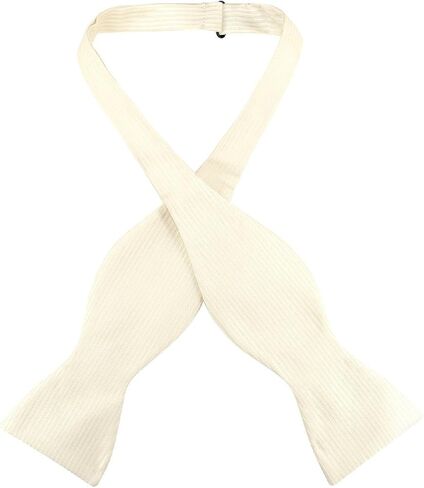 SELF TIE Bow Tie Solid CREAM Color Ribbed Pattern Men's BowTie in Saudi Arabia