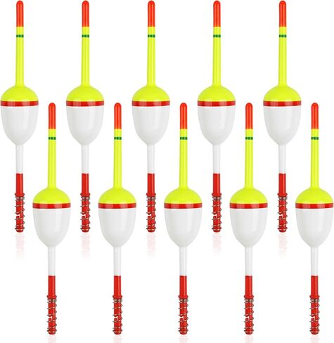 OROOTL Wood Slip Bobbers Fishing Floats and Bobbers, 10pcs Spring Oval Stick Slip Floats Weighted Bobber for Crappie Catfish Trout Panfish Walleyes Fishing in Saudi Arabia