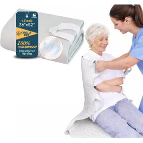 Washable Underpads with Handles 36"x52" (1 Pack) – Reusable Waterproof Transfer Bed Pad with 8 Handles for Patient Transfer & Repositioning Support, Leakproof Bed Pad for Adults & Caregivers in Saudi Arabia