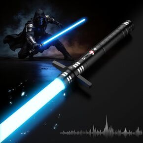Premium Lightsaber, Dueling Light Saber with Handguard, Real 24 Colors RGB, USB Rechargeable Metal Hilt, 18 Movie Sound, 4 Duel Modes, 2 in 1 Lightsabers for Cosplay Gifts, 2Packs, 40"＋40" in Saudi Arabia