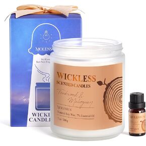 Vanilla Sandalwood Wickless Candle for Candle Warmer Lamp with 10ml Essential Oil for Custom Aroma, Flameless Non-Toxic Soy Scented Candle for Home, Monter's Day or Birthday Gifts for Women & Men in Saudi Arabia