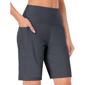 Moozava Women's 3"/5"/7"/9" Swim Board Shorts High Waisted Quick Dry Swimsuits Bottoms Swimming Trunks with Pockets Liner in Saudi Arabia