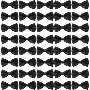40 Pcs Pre-tied Bow Ties for Men, Adjustable Satin Bowtie Set, Clip On Formal Wedding Tuxedo Accessories for Groomsmen, Bulk Black Bowties for Parties & Events in Kuwait