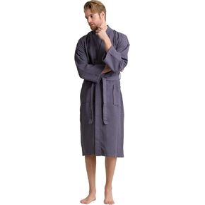 Men's Luxury Waffle Weaved Cotton Bathrobe - Lightweight & Soft - Quick Dry & Absorbent - Spa Robe for Men in Saudi Arabia