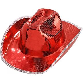 Cowboy Hat for Women and Men - Disco Mirror Cowgirl Hat for Music Festivals, Concerts, Western Party in Saudi Arabia
