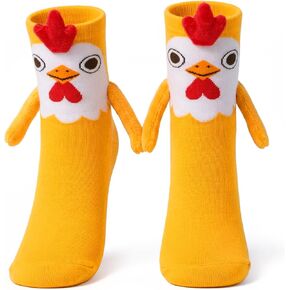 Funny Chicken Magnetic Socks That Holding Hand for Women Novelty Wacky Animal Socks for Adult Christmas Gag Gifts in Saudi Arabia