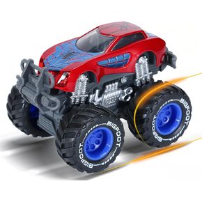Movie Superhero 1:64 Scale Monster Trucks Toy Trucks,Giant Wheels, Favorite Characters and Cool Designs, Age 3, 4-8 and Above（Iron+Spider） in Saudi Arabia