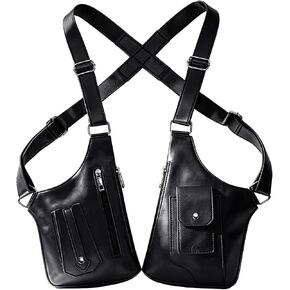 Double Shoulder Armpit Bag for Men, Anti-Pickpocket Hidden Pocket Underarm Shoulder Bag, Adjustable Leather Double Shoulder Straps Holster, Travel Outdoors in Saudi Arabia