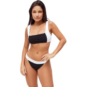 Women's Square Neck Color Block Bikini Set in Saudi Arabia