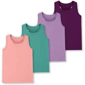 4 Pack Girls Tank Tops Girls Undershirts Soft Cotton Kids Sleeveless Toddlers Dance Tops for Ballet (2T-16Y) in Kuwait