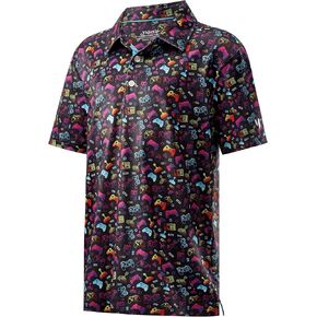 Boys Golf Shirts Short Sleeve Youth Performance Polo Dry Fit Printed Collared Kids Polo Shirts for Boy 6-18 Years in Saudi Arabia