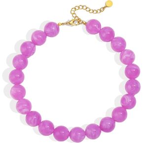 Chunky Beaded Necklace for Women 20MM Oversized Resin Bead Statement Necklaces Trendy Boho Summer Beach Necklace Bold Vacation Jewelry in Saudi Arabia