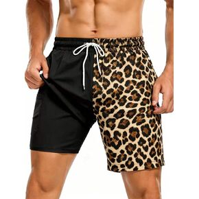 Men’s 2 in 1 Swim Trunks with Compression Liner Polka Dots 7 Inch Swim Shorts Funny Graphic Print Board Shorts in Saudi Arabia