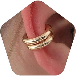 Chunky Ear Cuff Earrings, Asymmetric No Piercing Earring for Women Dainty Clip on Cartilage Ear Cuffs Fake Earrings Jewelry in Kuwait