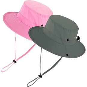 Leotruny Kids Sun Hat for Beach: Wide Brim Full Face Shading with UPF 50+ Protection for Effectively Block UV Rays (2 Pack) in Kuwait