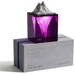 Calming Iceberg Essential Oil Stone Diffuser & Mood Lamp, Silent Flameless Aromatherapy Night Light, Minimalist Zen Decor for Stress Relief, Mindfulness & Meditation Gift (Pro - RGB Pink) in Saudi Arabia