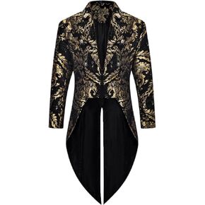 Mens Vintage Tailcoat Jacket Medieval Steampunk Frock Coat Gothic Victorian Tuxedo Jacket Halloween Costume in Saudi Arabia