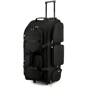 Searock 90L Rolling Duffle Bag with Wheels and Handle, 31" Large Duffle Bag for Travel, Carry On Luggage Duffel Bag with Shoe Compartment, Multi-Pocket, Water Resistant, Black in Saudi Arabia