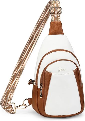 BIAVOI Crossbody Bags for Women Anti Theft Small Sling Handbag with Zipper Lock Vegan Leather RFID Blocking Chest Pure in Saudi Arabia