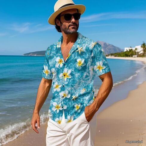 Couple Matching Outfit Hawaiian Men's Button Down Shirt Sleeveless Sundresses Dress Summer Dress for Women 2026 in Saudi Arabia