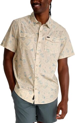 Howler Bros Men's H Bar B Snapshirt, Lightweight Pearl Snap Short Sleeve Western Shirt in Saudi Arabia