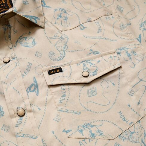 Howler Bros Men's H Bar B Snapshirt, Lightweight Pearl Snap Short Sleeve Western Shirt in Saudi Arabia