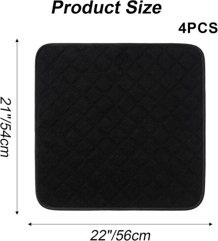 Kenaoeo 22 x 21 Inch Waterproof Chair Pads for Incontinence 4 Pack Reusable Washable Absorbent Seat Protector Pads Non Slip Wheelchair Accessories for Home and Travel, Black in Saudi Arabia