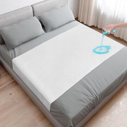 Incontinence Bed Pads for Adults & Kids & Elderly, Waterproof Reusable Mattress Protector Underpads Washable Pee Pads with Tuckable Sides, Non-Slip Design Super Absorbent, Queen-60" x 36" in Saudi Arabia