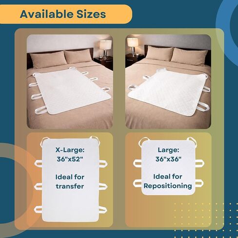 Washable Underpads with Handles 36"x52" (1 Pack) – Reusable Waterproof Transfer Bed Pad with 8 Handles for Patient Transfer & Repositioning Support, Leakproof Bed Pad for Adults & Caregivers in Saudi Arabia