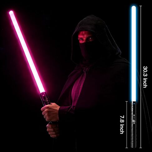 Lightsaber 15 RGB Colors 4 Modes, 30.3" Max Long Lightsaber - Rechargeable Light Saber with FX Sound, Light Sabers for Kids, Gifts for Teen Boys Halloween Christmas Birthday Party Galaxy Duel in Saudi Arabia