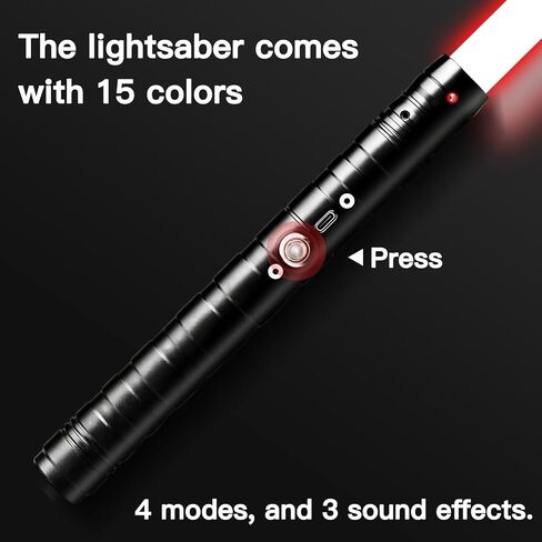 Lightsaber 15 RGB Colors 4 Modes, 30.3" Max Long Lightsaber - Rechargeable Light Saber with FX Sound, Light Sabers for Kids, Gifts for Teen Boys Halloween Christmas Birthday Party Galaxy Duel in Saudi Arabia
