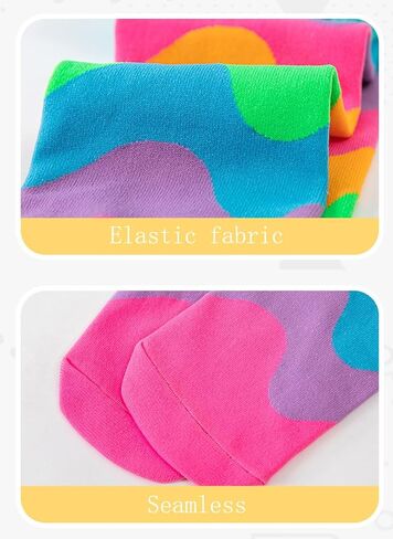 Toddler Girls Knee High stockings Rainbow Tights Kids Long Socks Cute Funny Little Girls Socks Wacky Striped in Saudi Arabia