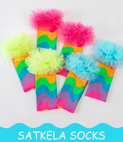 Toddler Girls Knee High stockings Rainbow Tights Kids Long Socks Cute Funny Little Girls Socks Wacky Striped in Saudi Arabia