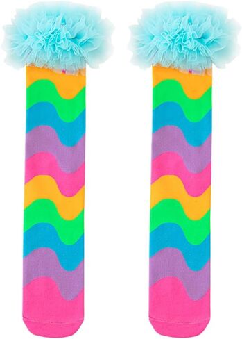 Toddler Girls Knee High stockings Rainbow Tights Kids Long Socks Cute Funny Little Girls Socks Wacky Striped in Saudi Arabia