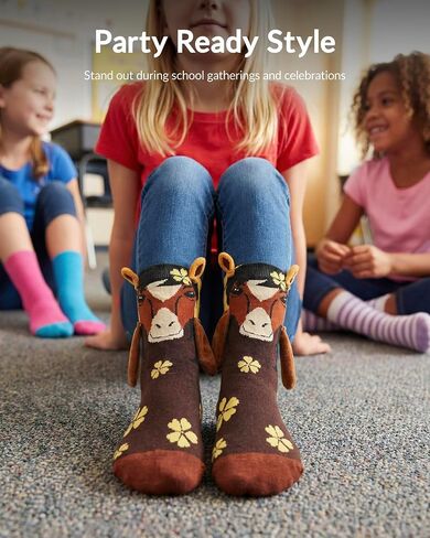 Jeason Horse Gifts for Girls, Crazy Silly 3D Cute Hand-Holding Horse Gifts for Kids, Novelty Crew Cotton Socks Magnetic Holding Hands Socks for Horses Lovers Girls Women Birthday Presents in Kuwait