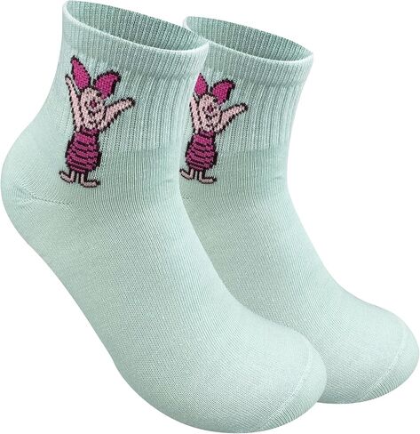 Disney Winnie The Pooh Official Women's 3 Pack Quarter Ankle Socks - Assorted Designs & Colors in Kuwait
