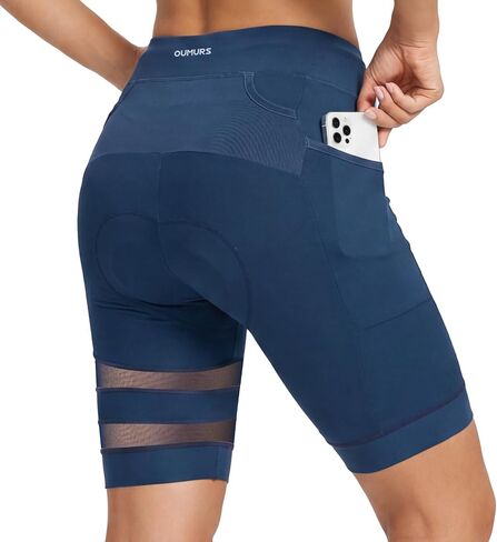 Oumurs Womens Bike Shorts for Cycling, 3D Padded Women Cycling Short with Pockets in Kuwait