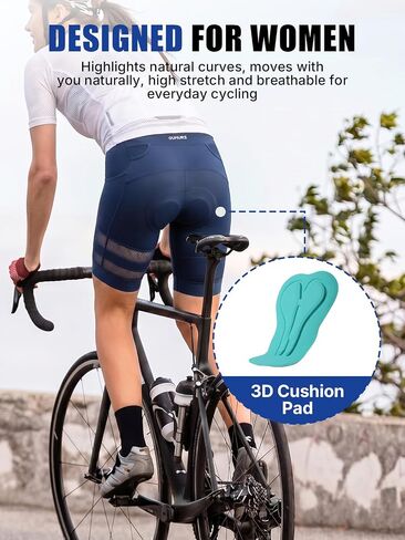 Oumurs Womens Bike Shorts for Cycling, 3D Padded Women Cycling Short with Pockets in Kuwait