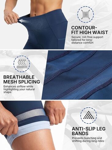 Oumurs Womens Bike Shorts for Cycling, 3D Padded Women Cycling Short with Pockets in Kuwait