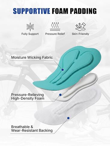 Oumurs Womens Bike Shorts for Cycling, 3D Padded Women Cycling Short with Pockets in Kuwait