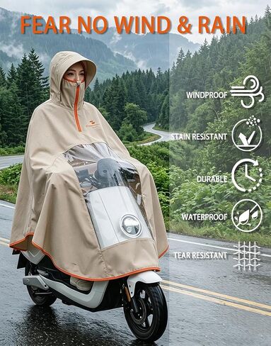 Waterproof Lightweight Rain Poncho for Adults, Long Raincoat Rain Gear, Unisex Ponchos for Men & Women in Saudi Arabia
