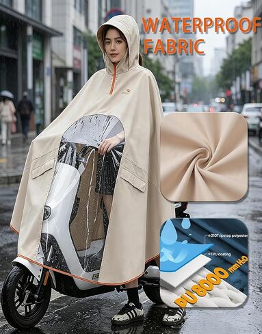 Waterproof Lightweight Rain Poncho for Adults, Long Raincoat Rain Gear, Unisex Ponchos for Men & Women in Saudi Arabia
