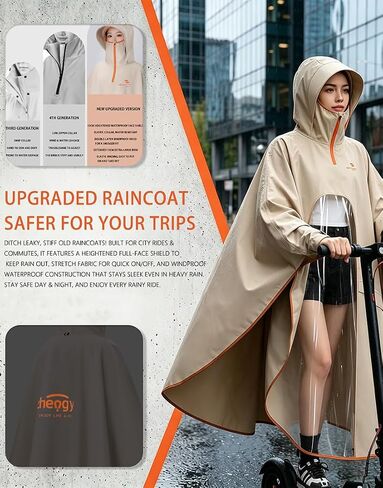Waterproof Lightweight Rain Poncho for Adults, Long Raincoat Rain Gear, Unisex Ponchos for Men & Women in Saudi Arabia