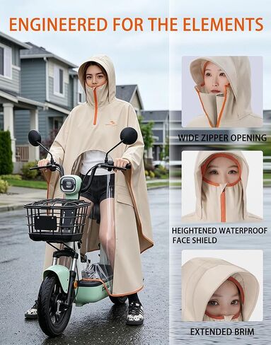 Waterproof Lightweight Rain Poncho for Adults, Long Raincoat Rain Gear, Unisex Ponchos for Men & Women in Saudi Arabia