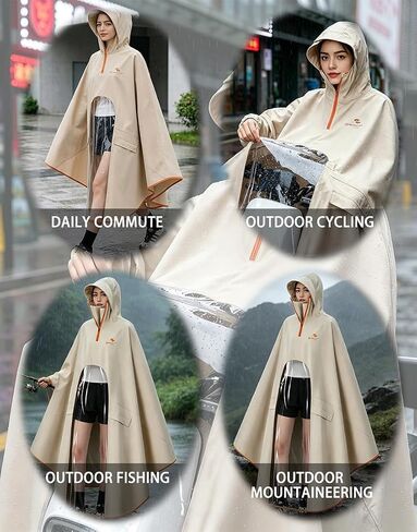 Waterproof Lightweight Rain Poncho for Adults, Long Raincoat Rain Gear, Unisex Ponchos for Men & Women in Saudi Arabia
