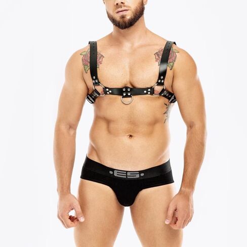 Men Chest Harness Men's Harness Belt with Chain Sexy Punk Body Harness Belt Buckle Clothes Outfits Shoulder Straps with Buckle Nightclub Cosplay Clubwear Mardi Gras Valentine's Day Gift in Saudi Arabia