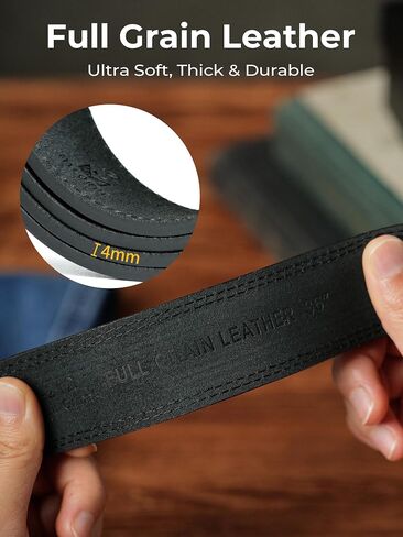 MILORDE Full Grain Leather Belt for Men, Daily Wear for Jeans Casual Pants, Handmade Men Leather Belts with Gift Box in Saudi Arabia