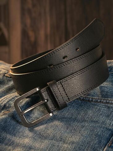 MILORDE Full Grain Leather Belt for Men, Daily Wear for Jeans Casual Pants, Handmade Men Leather Belts with Gift Box in Saudi Arabia