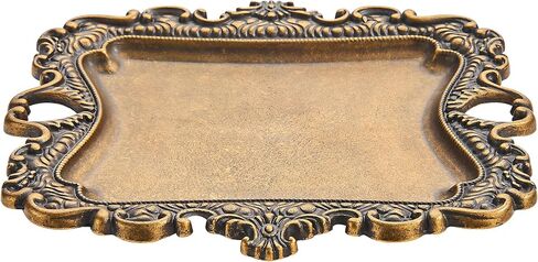 khtumeware 1 Pack Vintage Gold Jewelry Dish Antique Brass Jewelry Trays ideal for holding jewelry rings and small trinkets. in Saudi Arabia